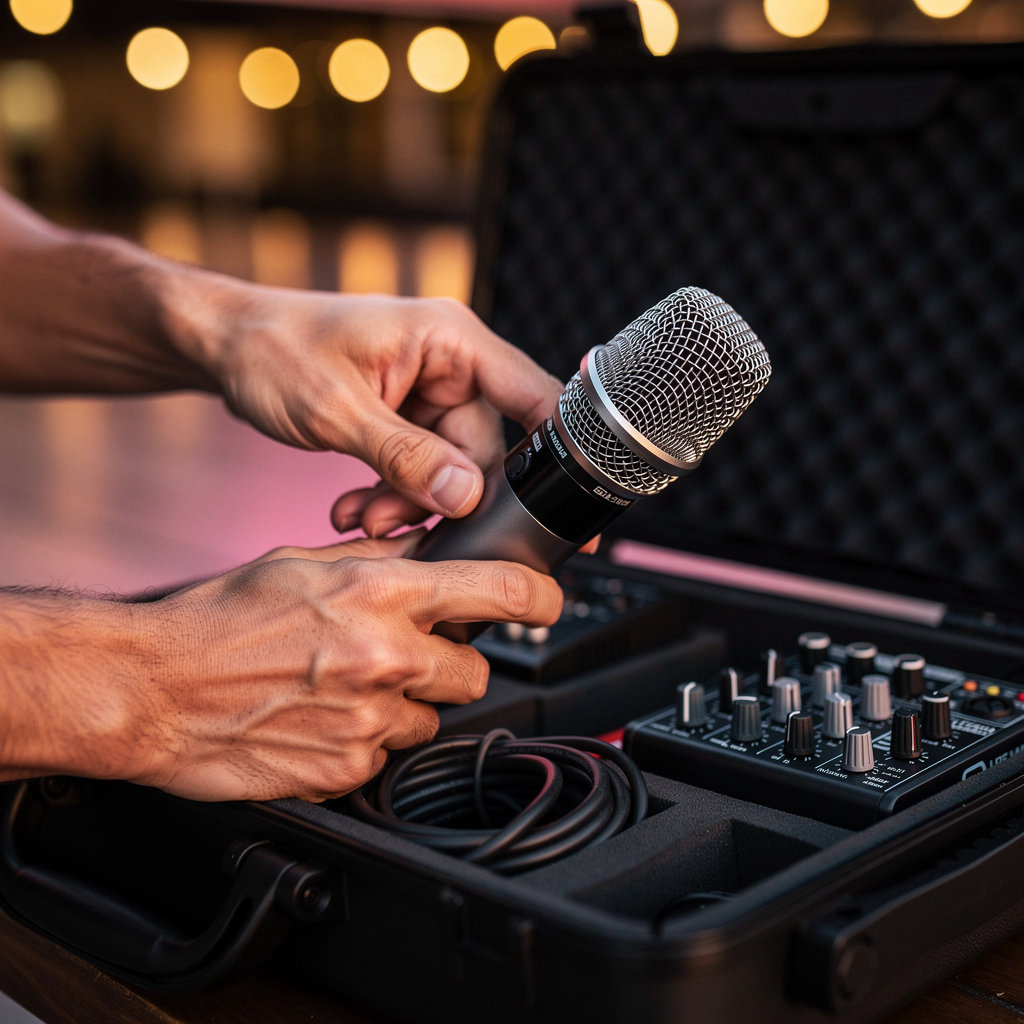 EL Karaoke team setting up for a fun and reliable no-cover karaoke night at a popular Santa Barbara venue